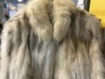 Blue & Shadow Fox Fur Jacket, Size M