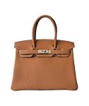 Hermes Birkin 30 Handbag Gold Silver Hardware