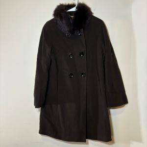 Madison Brown Wool Cashmere Coat with Fox Fur