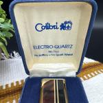 COLIBRI Vintage Pocket Lighter Gold Wood Tone