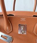 Hermes Birkin 30 Handbag Gold Silver Hardware