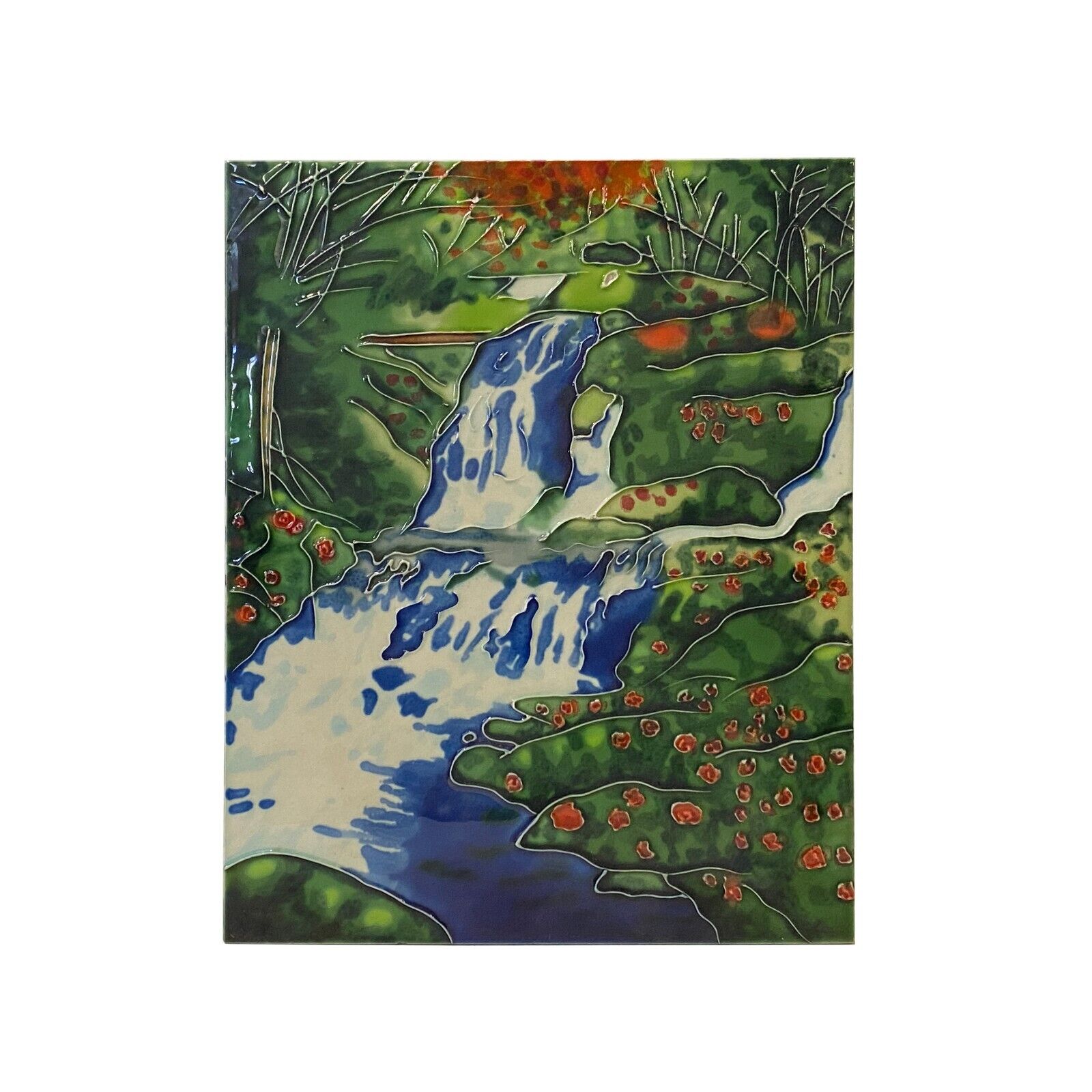 Porcelain Water Scenery Wall Hanging Art - Saga Collectibles