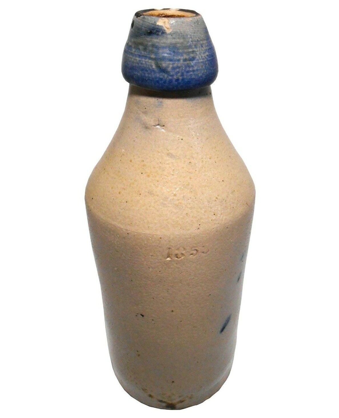 1853 Stoneware CER Bottle with Cobalt Blue Spout