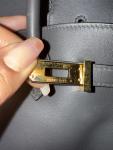 Grey Hermes Birkin Handbag with Gold Hardware 25