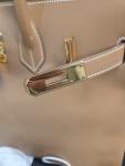 Hermes Birkin 35 Beige Leather Bag 1996