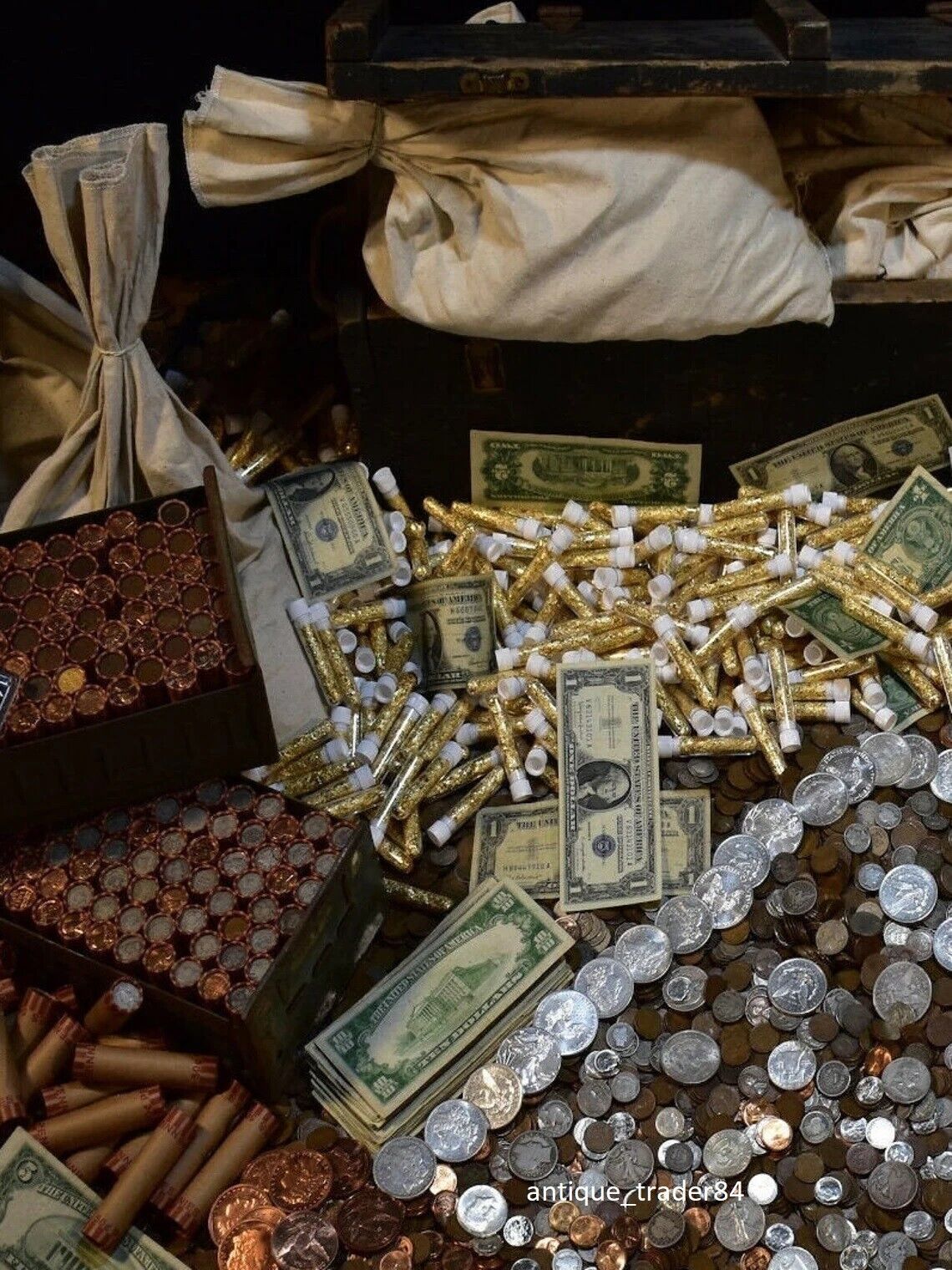 Estate Coin Collection Bag: Silver, Gold, Early