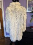 White Fox Fur Coat Jacket in Ivory