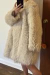 White Fox Fur Coat Jacket in Ivory