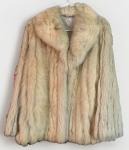 Vintage Blue Fox Fur Luxury Coat in Ivory