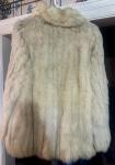 Vintage Blue Fox Fur Luxury Coat in Ivory