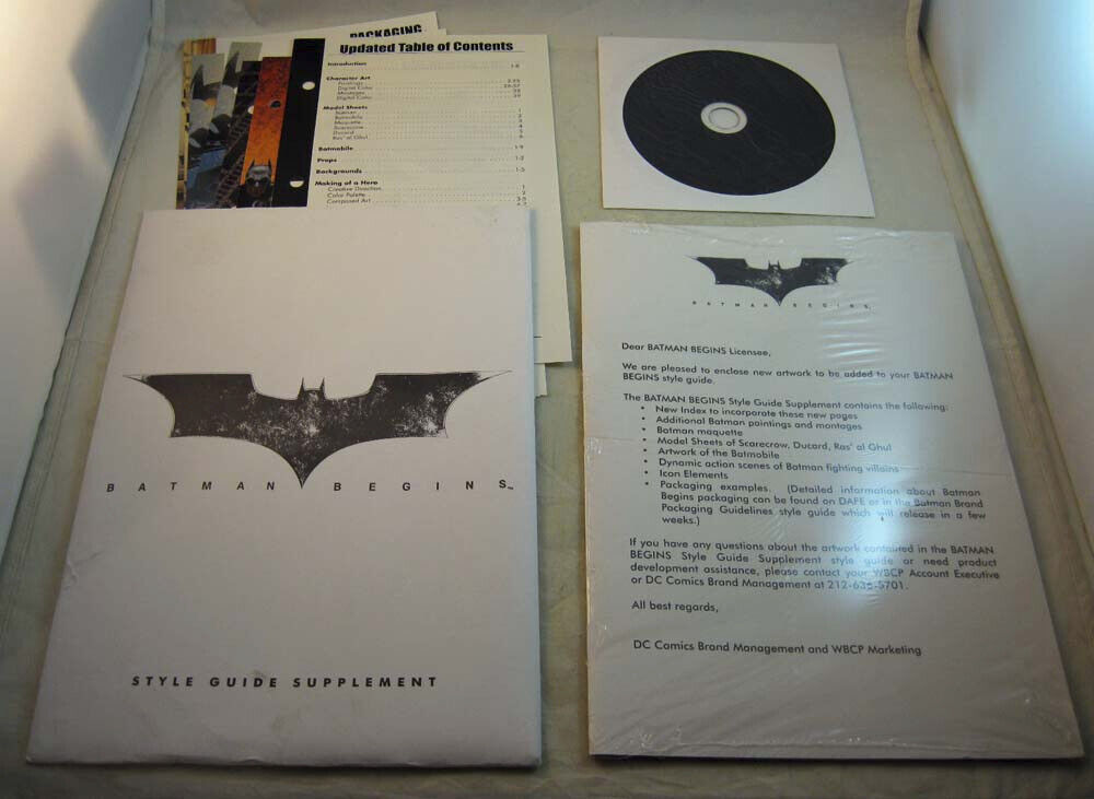 Sealed Batman Begins Style Guide Supplement with Disc