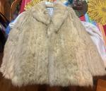 Vintage Blue Fox Fur Luxury Coat in Ivory