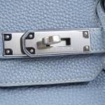 Hermès Blue Clemence Birkin 35 with Palladium Hardware