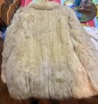 Vintage Blue Fox Fur Luxury Coat in Ivory