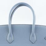 Hermès Blue Clemence Birkin 35 with Palladium Hardware