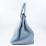 Hermès Blue Clemence Birkin 35 with Palladium Hardware