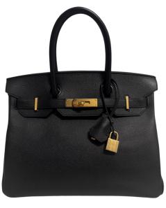 Hermes Birkin 30 Black Epsom Leather Gold Hardware