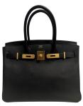 Hermes Birkin 30 Black Epsom Leather Gold Hardware