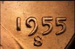 1955-S Lincoln Wheat Cent Doubled Die Obverse