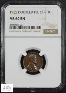 1955 Double Die Lincoln Wheat Cent Coin