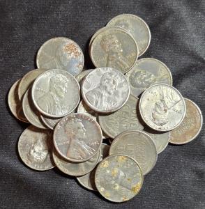 1943 Steel Pennies Set of 25 P, D, S Mints