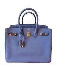Hermes Birkin 35 Blue Togo Leather Handbag