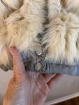 Saga Fox White Fur Jacket with Gray Trim