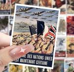 30 Mixed Retro WW2 Military Wall Art Stickers