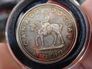 1973 Canada RCMP Silver Dollar - Gorgeous Toned Piece