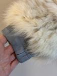 Saga Fox White Fur Jacket with Gray Trim