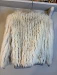 Saga Fox White Fur Jacket with Gray Trim