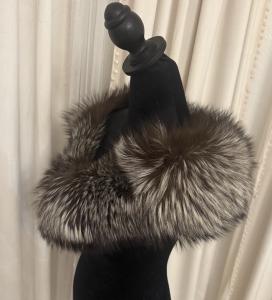 Silver Fox Fur Collar Scarf by Saga Furs