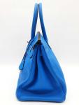 Hermes Birkin 35 Bleu Hydra Handbag with Gold Hardware