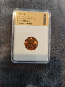 1955 P Lincoln Wheat Cent Double Die Variety