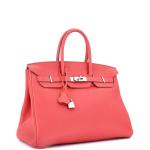 Pink Hermes Birkin 35 Handbag with Palladium