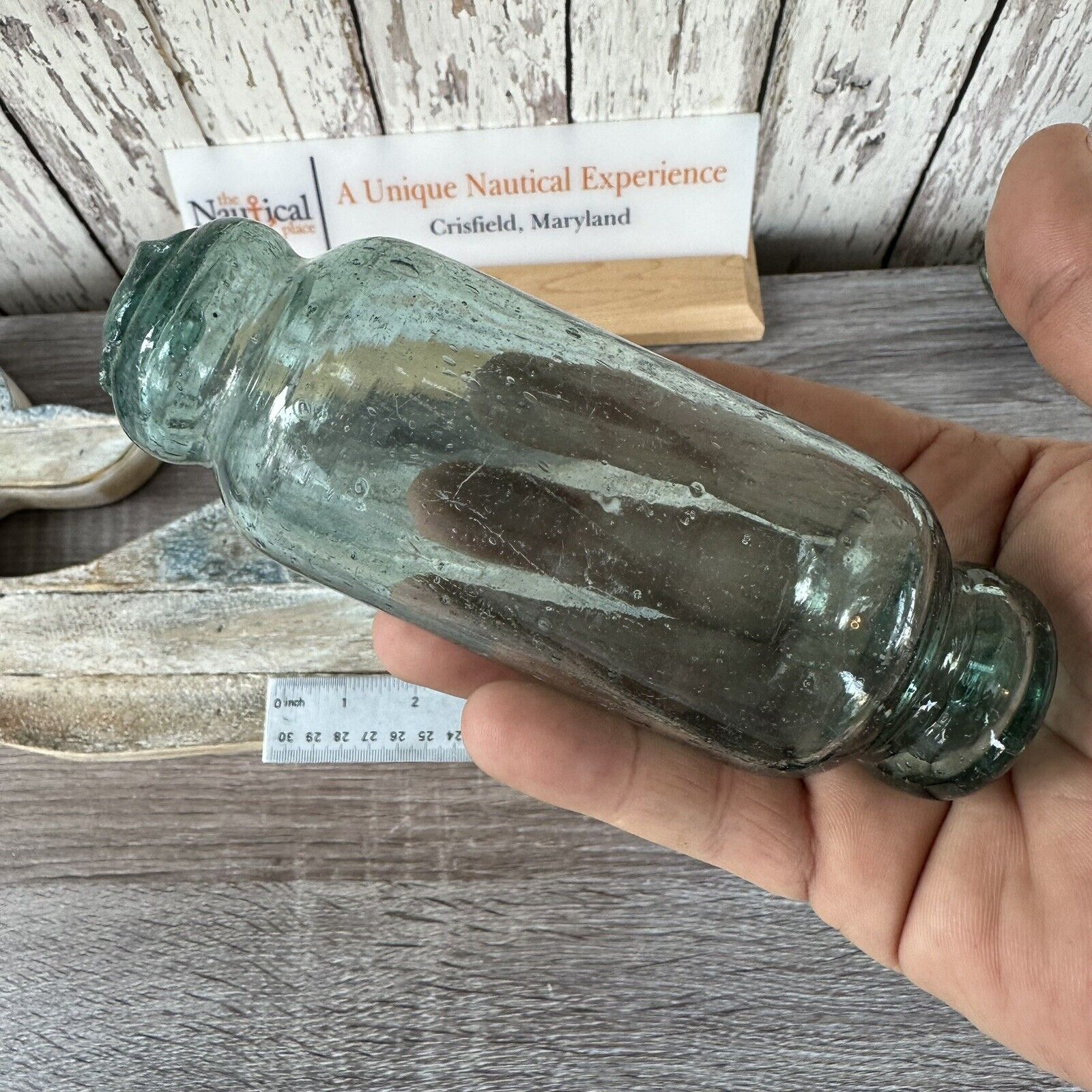 Vintage Japanese Glass Float - Authentic Aqua Fish Net