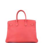 Pink Hermes Birkin 35 Handbag with Palladium