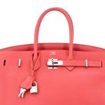 Pink Hermes Birkin 35 Handbag with Palladium