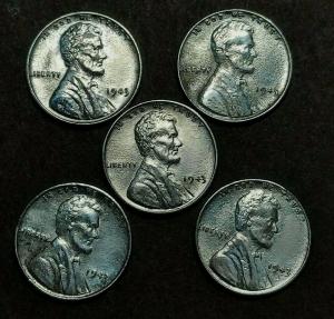 1943 Lincoln Steel Wheat Cent Penny - Rare Coin