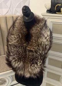 Saga Fox Fur Collar Scarf - Silver Fox