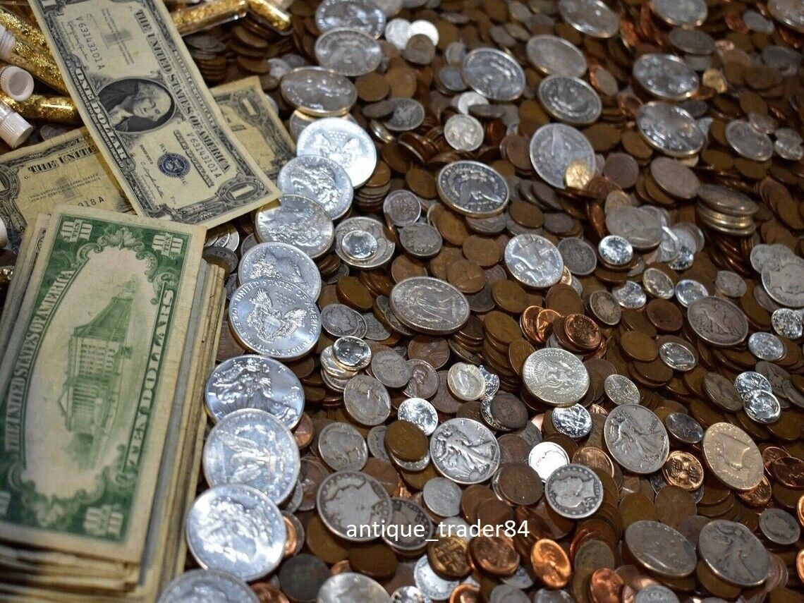 Estate Coin Collection Bag: Silver, Gold, Early