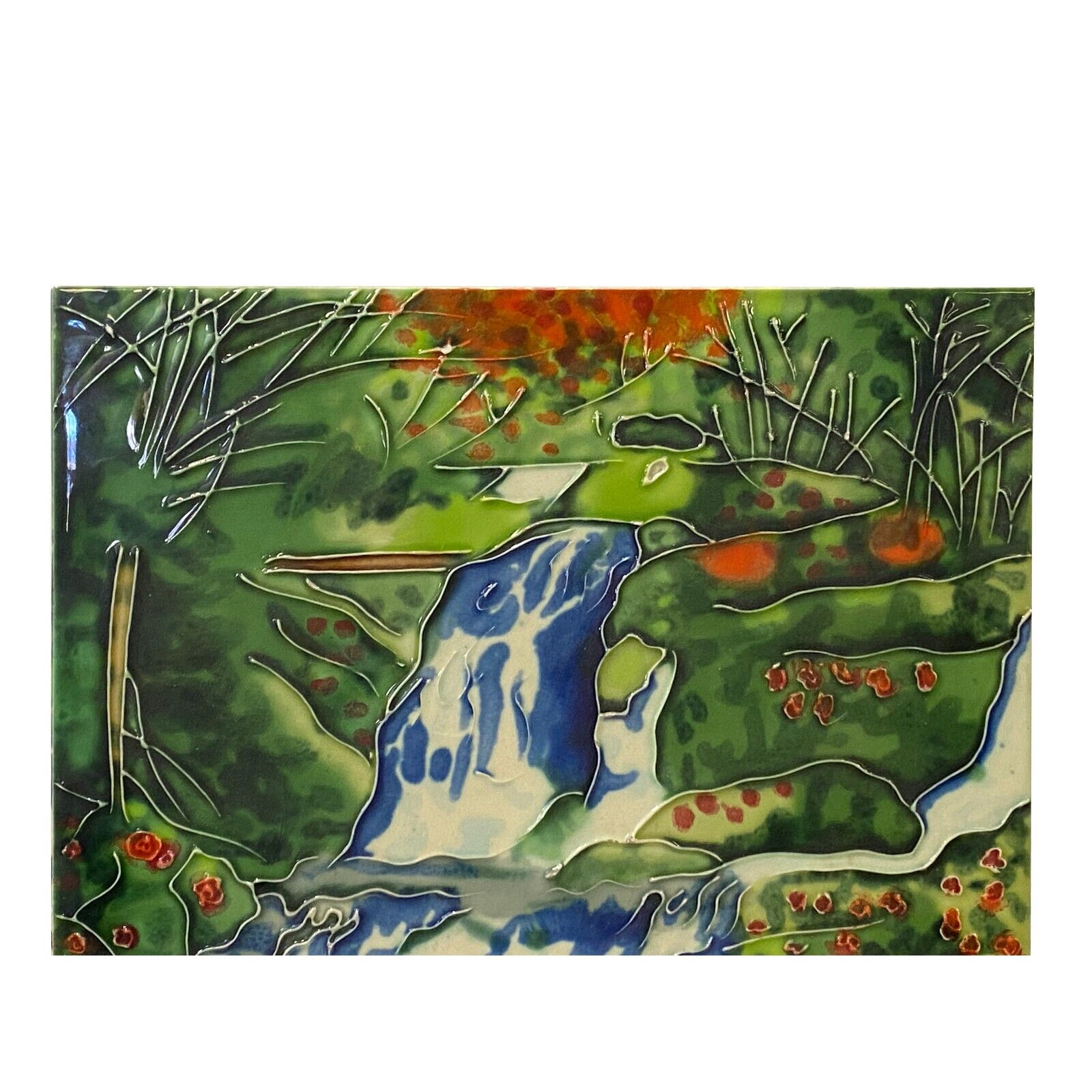 Porcelain Water Scenery Wall Hanging Art - Saga Collectibles