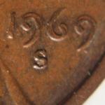 1969-S Lincoln Cent with Machine Doubling