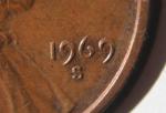 1969-S Lincoln Cent with Machine Doubling
