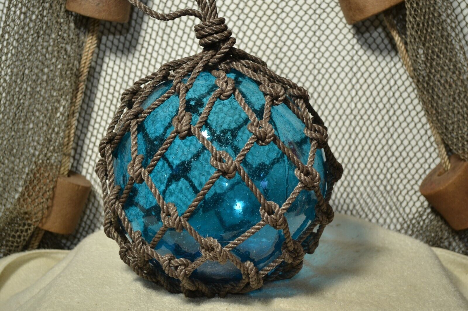 Aqua Vintage Glass Fishing Float in Saga Collectibles