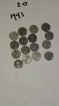 1943 Lincoln Steel Wheat Penny Set of 20