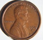 1969-S Lincoln Cent with Machine Doubling