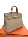 Hermes Birkin 25 Grey Togo Leather Handbag