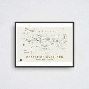 WW2 Normandy D-Day Battle Map Poster