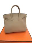 Hermes Birkin 25 Grey Togo Leather Handbag